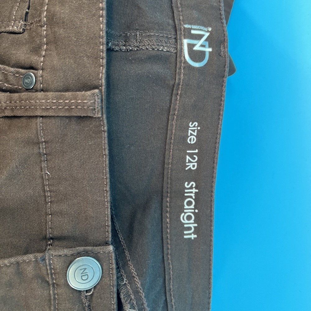 New Directions Women Brown Jeans 12R Straight - Picture 8 of 9